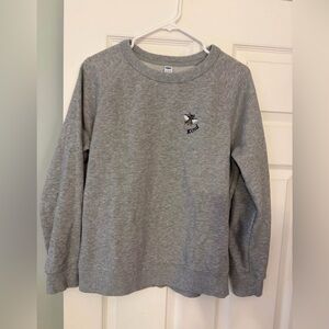 Old Navy Light Gray Crewneck Sweatshirt with Bee 'Kind' Embroidery